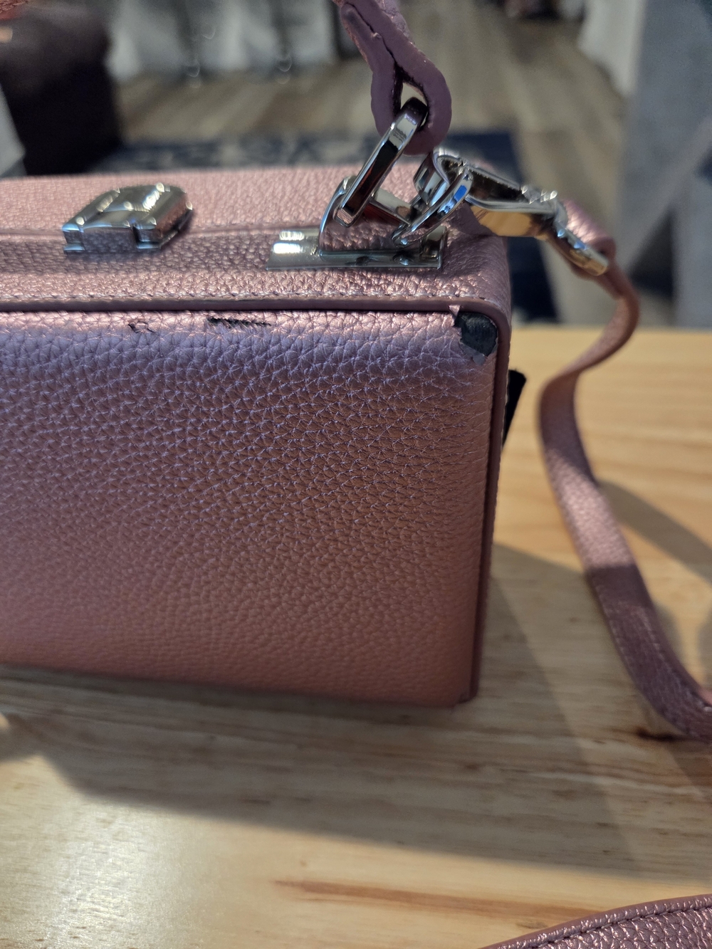 Brandon Blackwood Pink Textured Top-Handle Box Bag - Picture 15 of 16